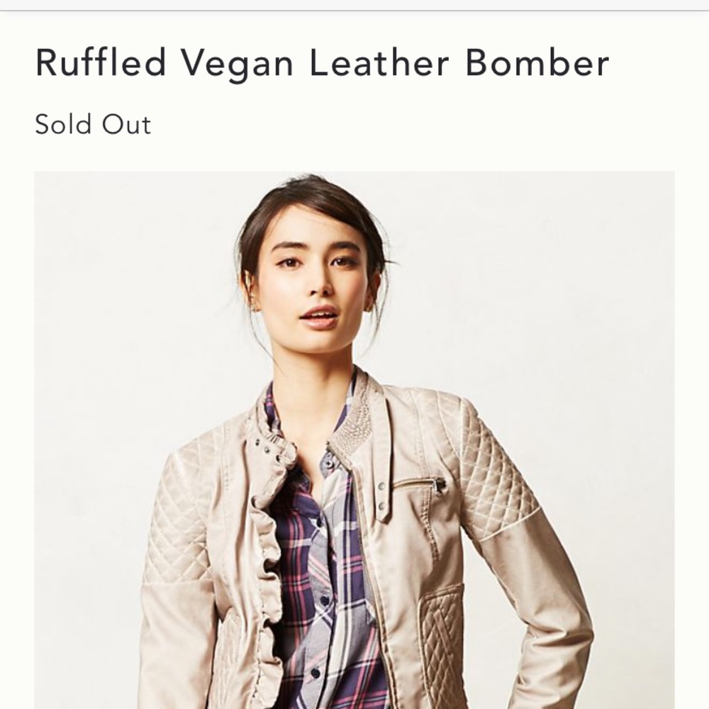 Anthropologie Elevenses vegan leather bomber